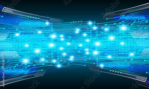 Blue cyber circuit future technology concept background