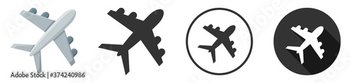 airplane icon symbol vector illustration set