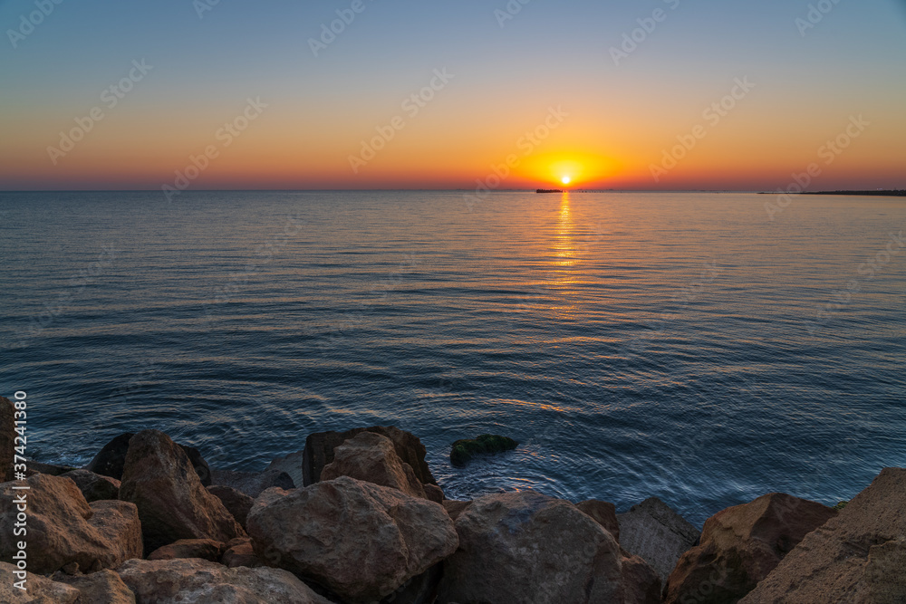 Sunrise over the sea landscape