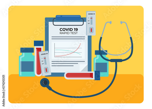 Illustration of some equipment in carrying out a rapid test. Perfect for landing pages, websites and manymore photo