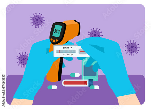 Checking body temperature and checking the results of rapid tests are being carried out so that the results of the examination can be known immediately