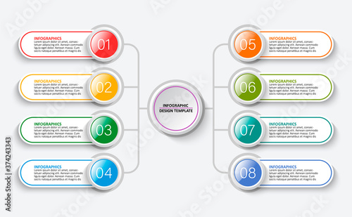 Abstract 3D Paper Infographics. Business template .Vector illustration