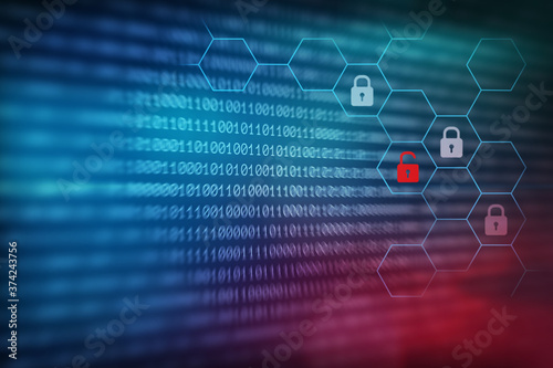 Binary code hacker backround internet security. Programming code abstract technology wallpaper of software developer and Computer script