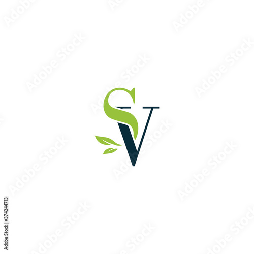 SV nature letter logo design vector template