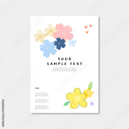 Beautiful spring flower brochure template.
