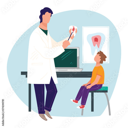 Kids dental care, stomatologist and patient in dentistry