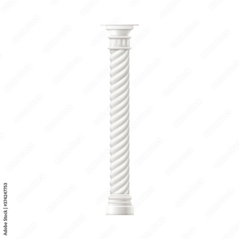 Antique marble column or pillar realistic vector mockup illustration isolated. Antique marble column or pillar realistic vector mockup illustration isolated.