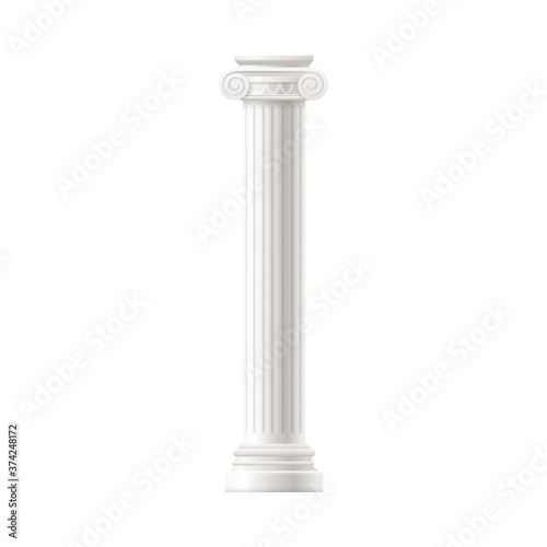 Roman or Greece classic column realistic vector mockup illustration isolated. photo