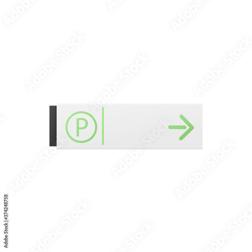 Car parking directional signage template, realistic vector illustration isolated.