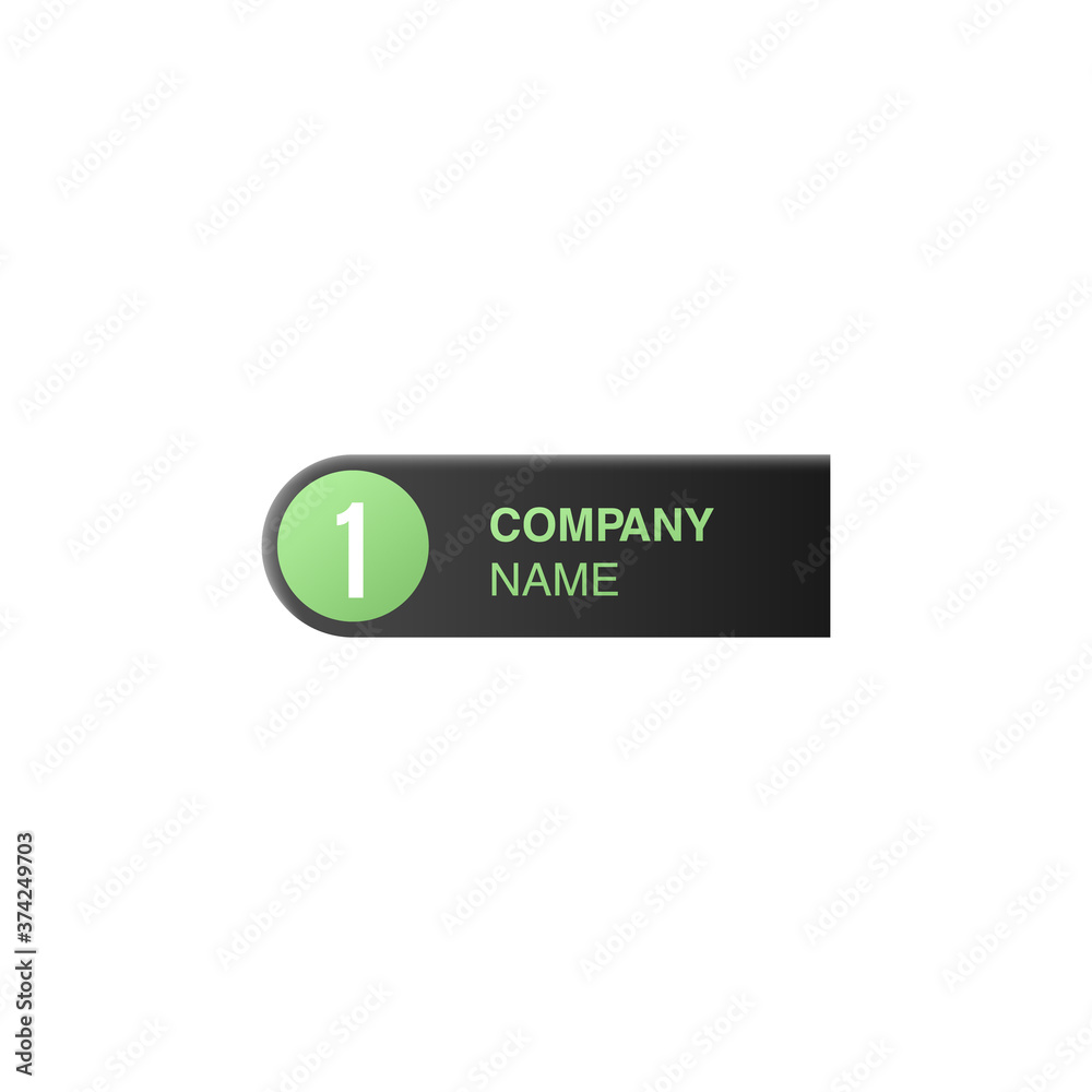Black signage board with company name and level number template Black signage board with company name and level number template