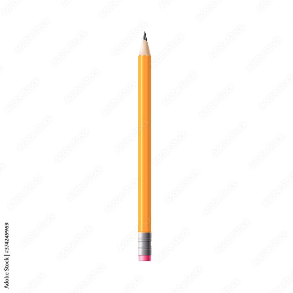 Long yellow pencil icon template realistic vector illustration isolated. Long yellow pencil icon template realistic vector illustration isolated.
