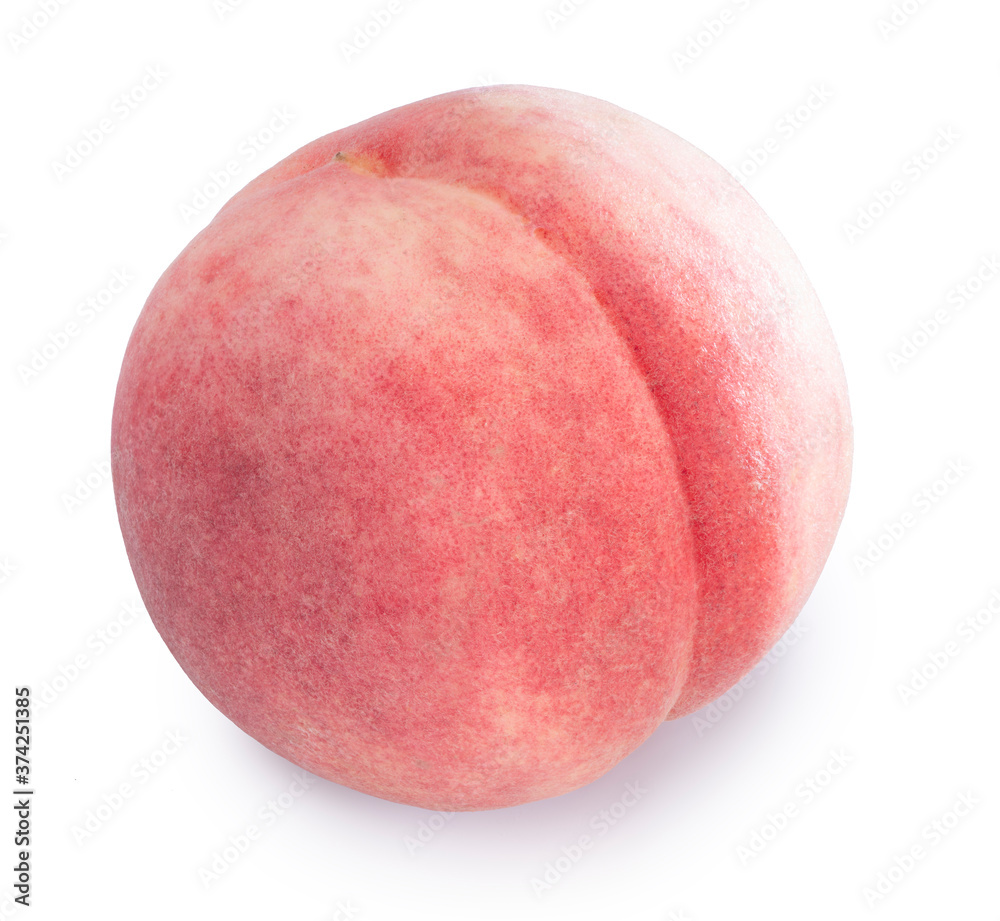 Fresh White Peach on White Background, Peach fruit with leaf isolated on white background, (With clipping path) Fresh White Peach on White Background, Peach fruit with leaf isolated on white background, (With clipping path)