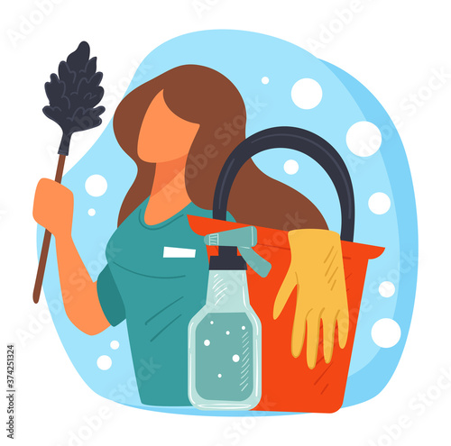 Cleaning services company, housekeeper or maid for home