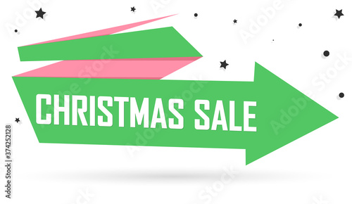 Christmas Sale, offer banner design template, discount tag, vector illustration