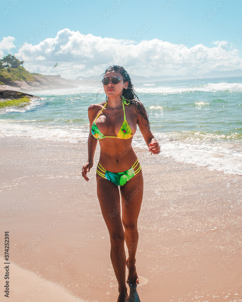 woman in bikini on the beach