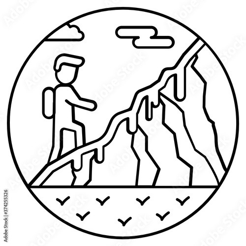 
Editable flat vector design of climbing, adventure activity 
