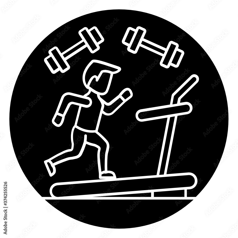 Man running on treadmill showcasing fitness club icon
Man running on treadmill showcasing fitness club icon
