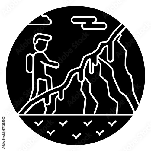 
Editable solid vector design of climbing, adventure activity 

