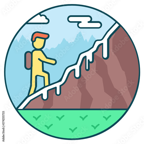 
Editable flat vector design of climbing, adventure activity 
