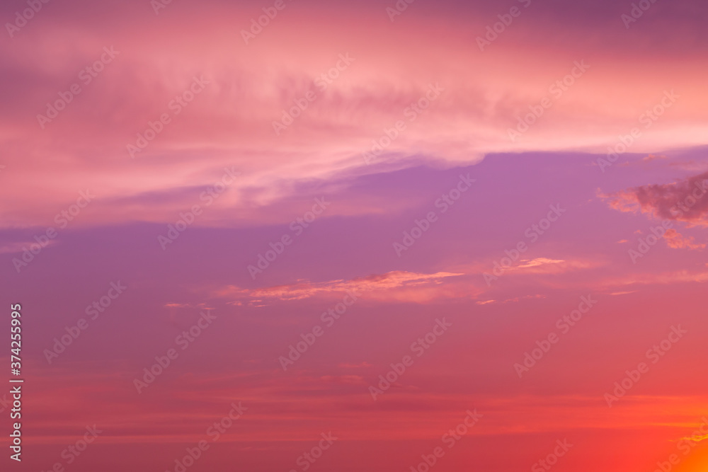 Colorful tropical sky at sunset, natural background