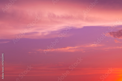 Colorful tropical sky at sunset, natural background © evannovostro