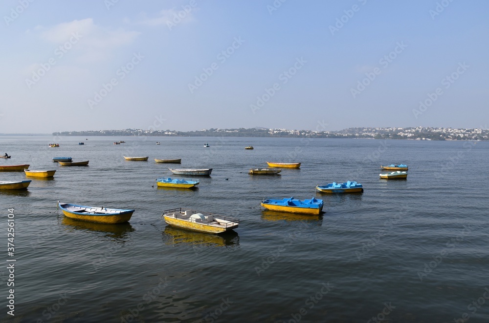 Fototapeta premium Small multi-color boats