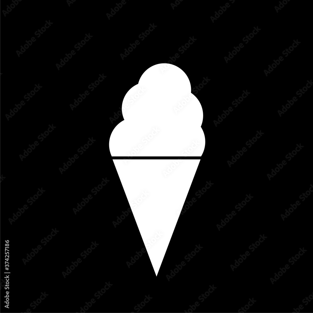 Ice cream cone icon isolated on dark background Ice cream cone icon isolated on dark background