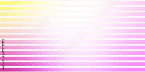 Light Pink, Yellow vector backdrop with lines. Gradient illustration with straight lines in abstract style. Template for your UI design.