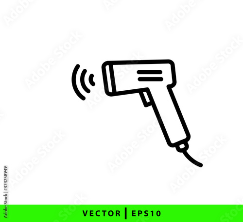 Bar code scanner icon vector logo design template