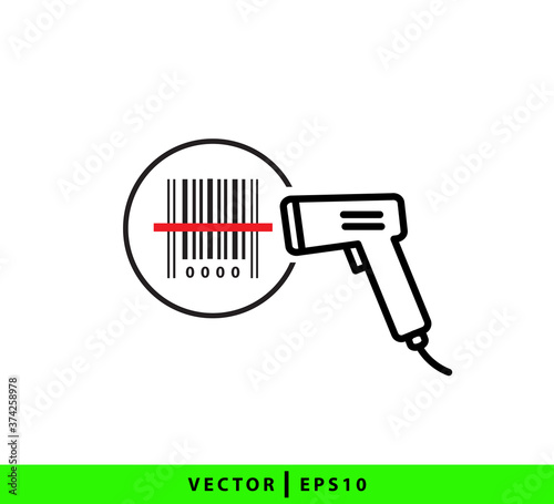 Bar code scanner icon vector logo design template