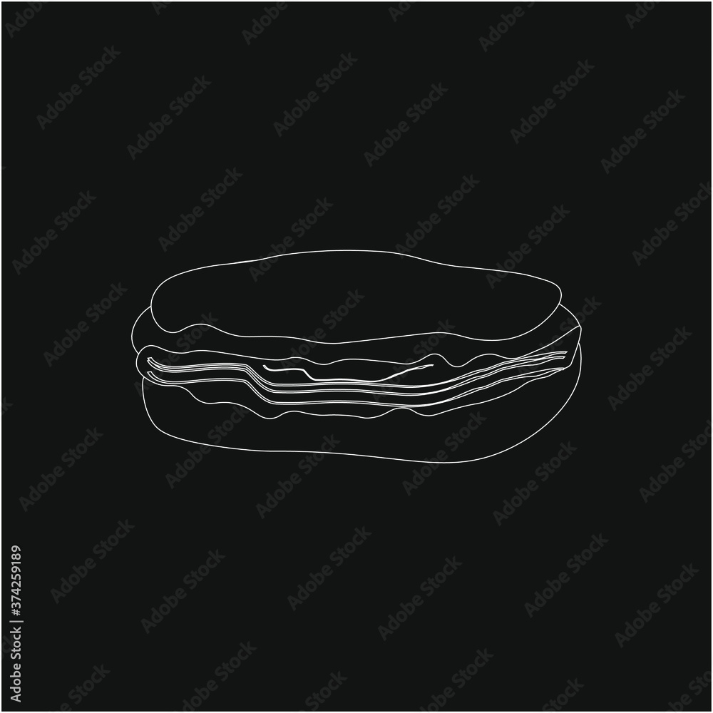 eclair typical french dessert. illustration for web and mobile design. eclair typical french dessert. illustration for web and mobile design.