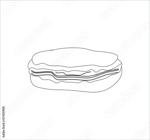 eclair typical french dessert. illustration for web and mobile design.