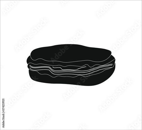 eclair typical french dessert. illustration for web and mobile design.