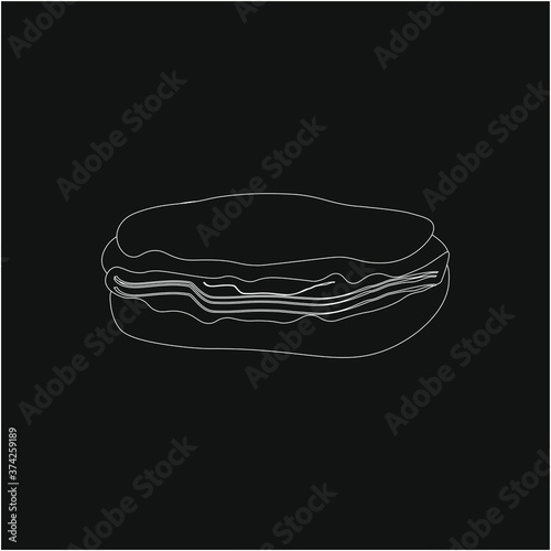 eclair typical french dessert. illustration for web and mobile design.