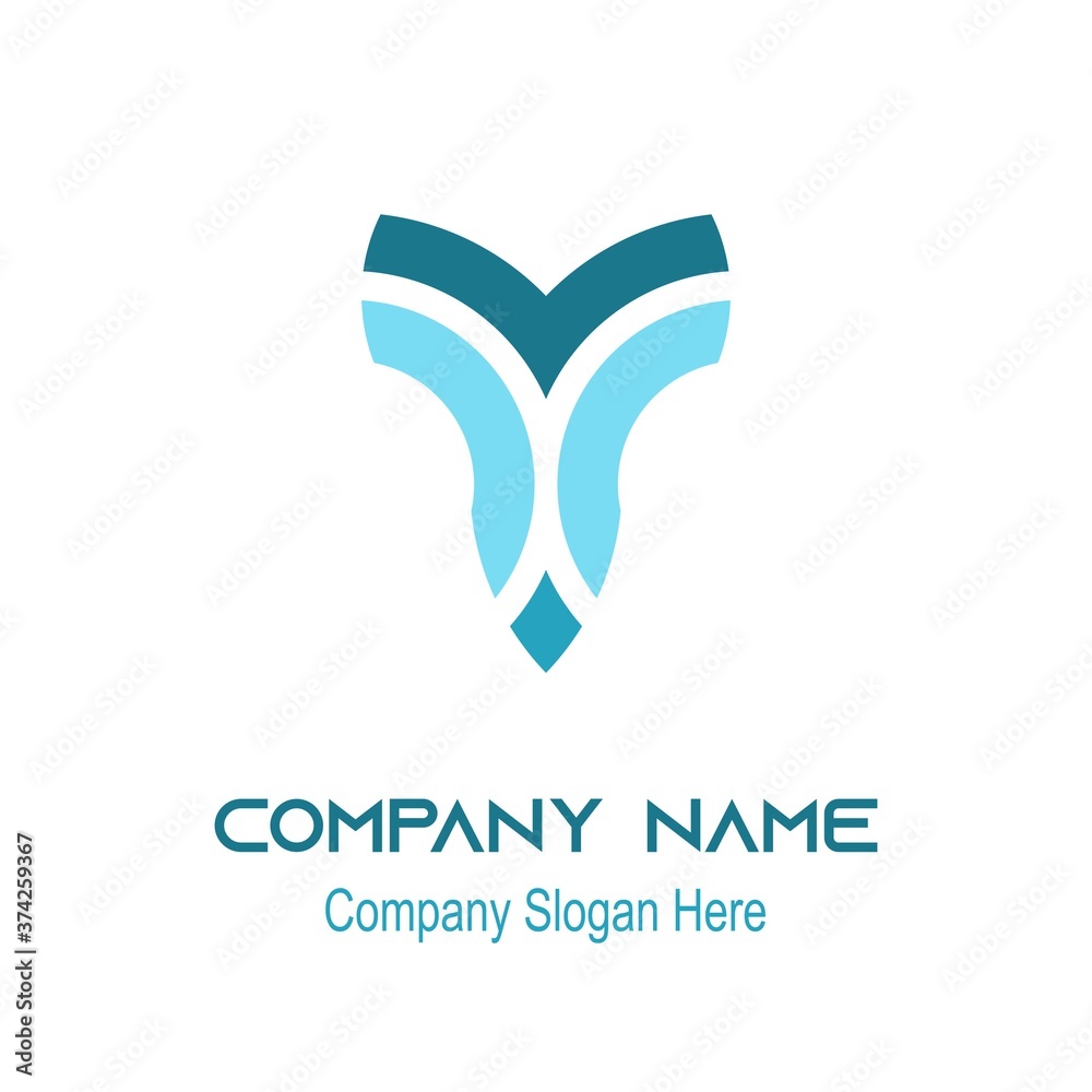 Fototapeta premium Company simple abstract logo design blue