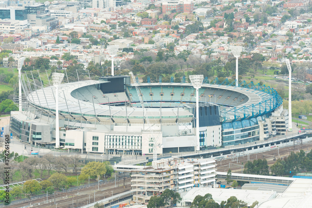 Melbourne, Australia Sep 22, 2015 Aerial view of the Melbourne