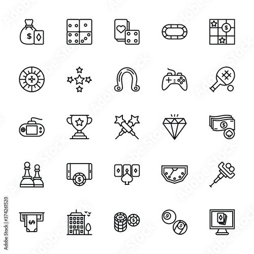 Gambling Outline Vector Icons