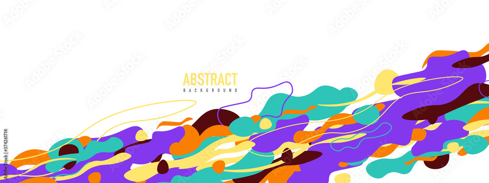 Trendy liquid style shapes abstract design, dynamic vector background for placards, brochures, posters, web landing pages, covers or banners