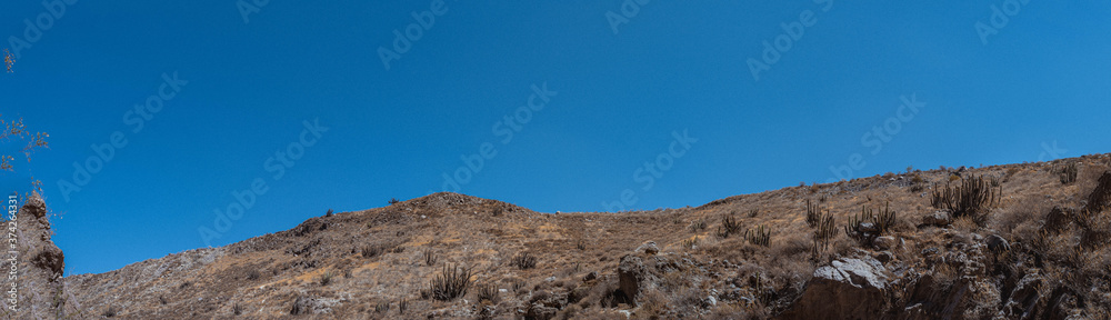 desert mountain landscape with blue sky