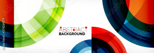 Round shapes, triangles and circles. Modern abstract background