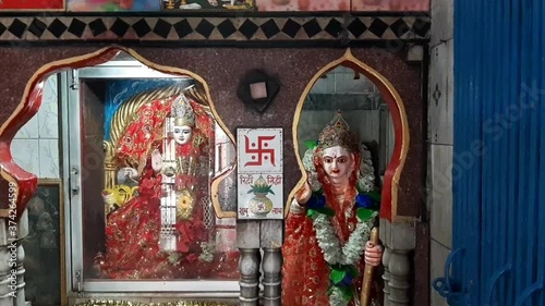 Durga mata in temple for worship in hindu religious.  photo
