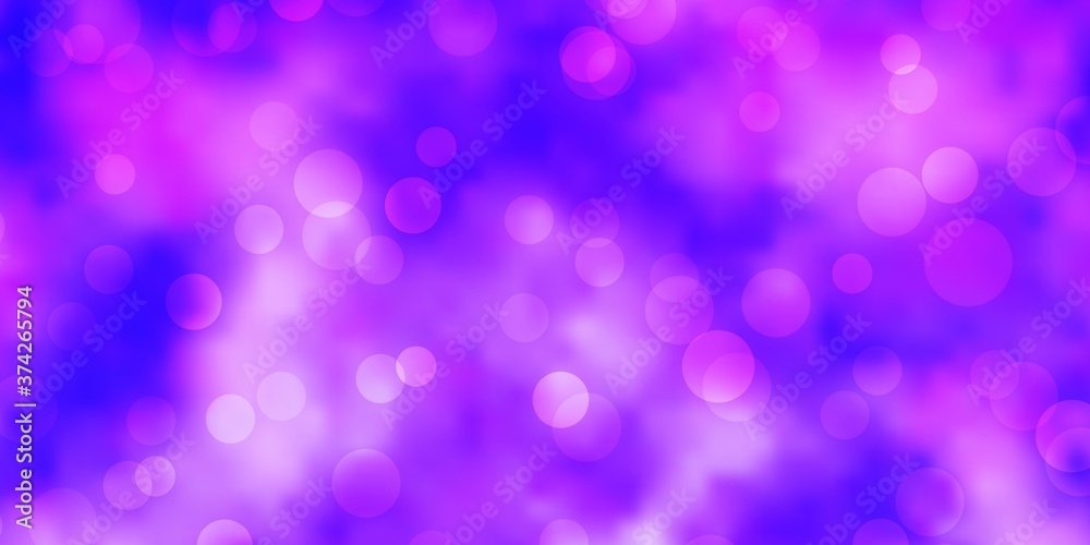 Light Purple vector pattern with spheres. Colorful illustration with gradient dots in nature style. New template for a brand book.