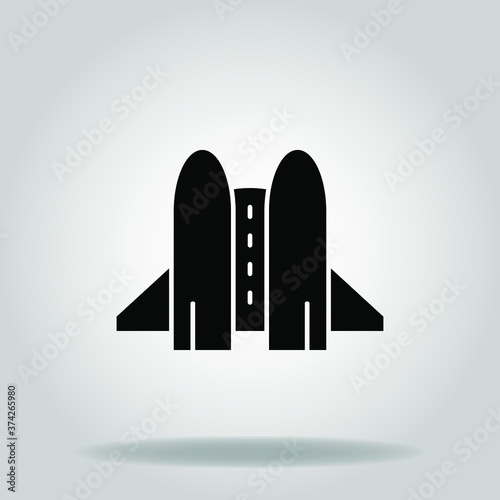 Logo or symbol of jetpack icon with black fill style
