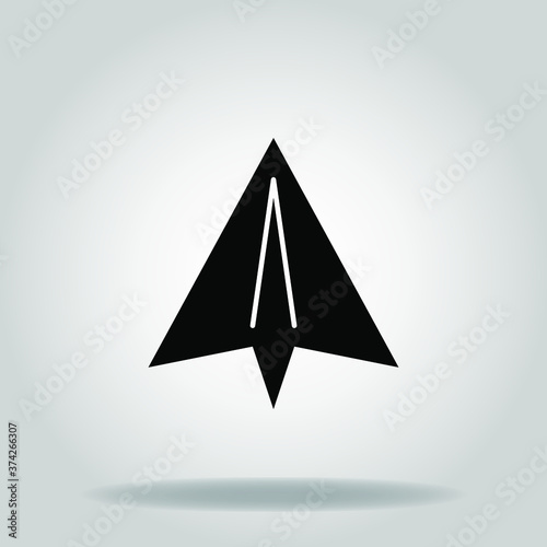 Logo or symbol of paperplane icon with black fill style
