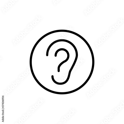 ear icon design black vector photo