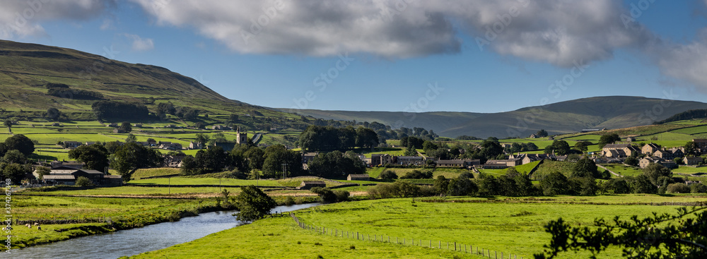 The view to Hawes across the river Ure