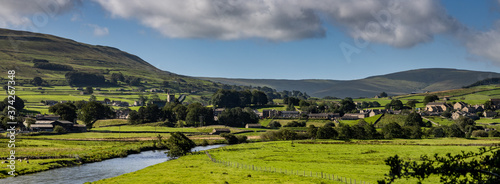 The view to Hawes across the river Ure