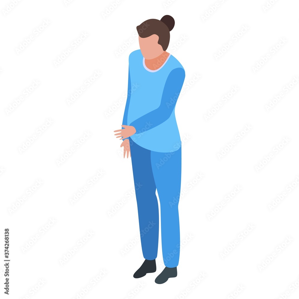 Nursing home nurse icon. Isometric of nursing home nurse vector icon for web design isolated on white background Nursing home nurse icon. Isometric of nursing home nurse vector icon for web design isolated on white background