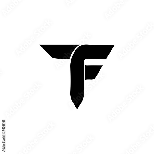 Initial letter tf or ft logo vector design template