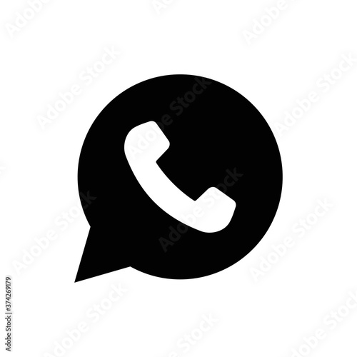 Phone handset icon in speech bubble